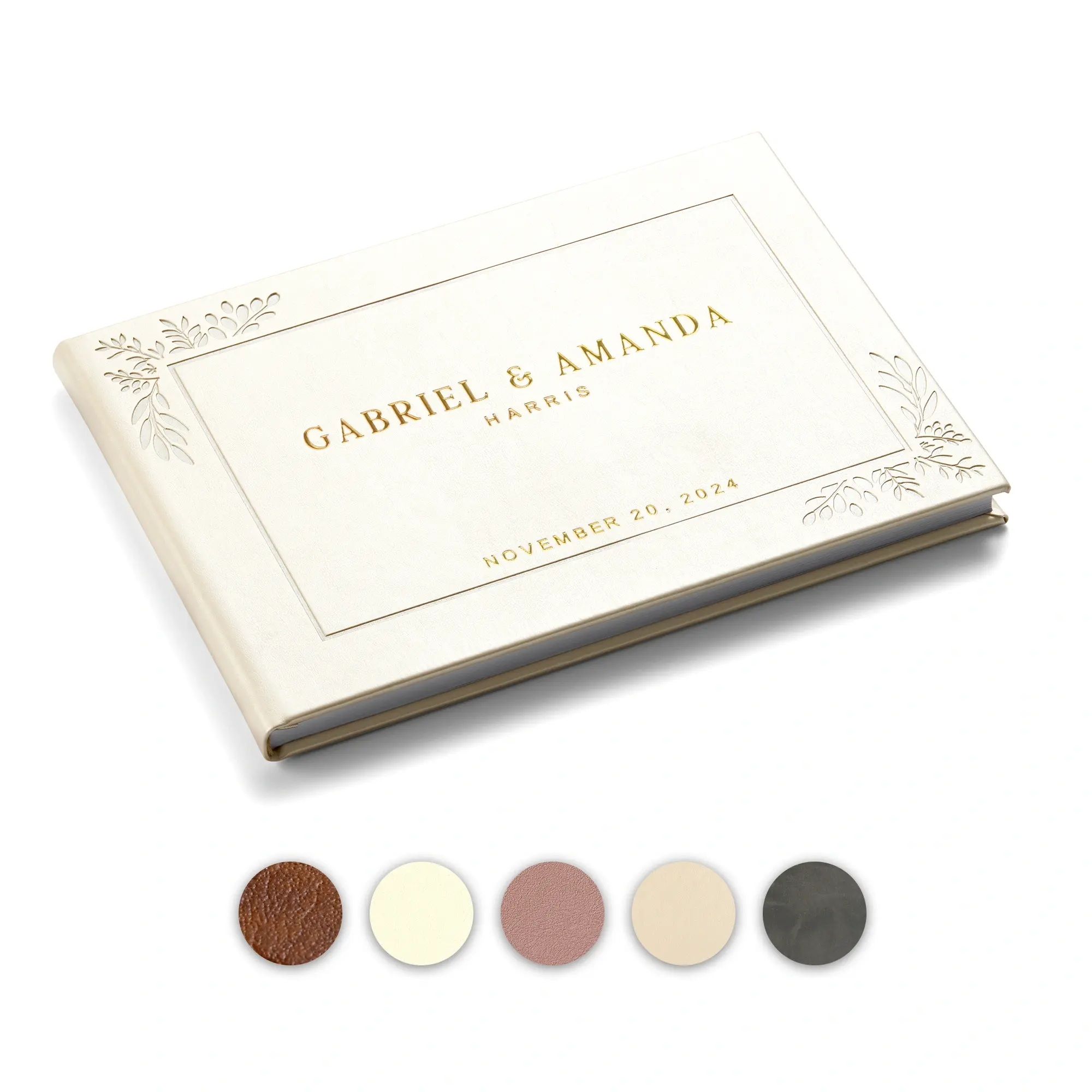 Custom Wedding Guest Book - White